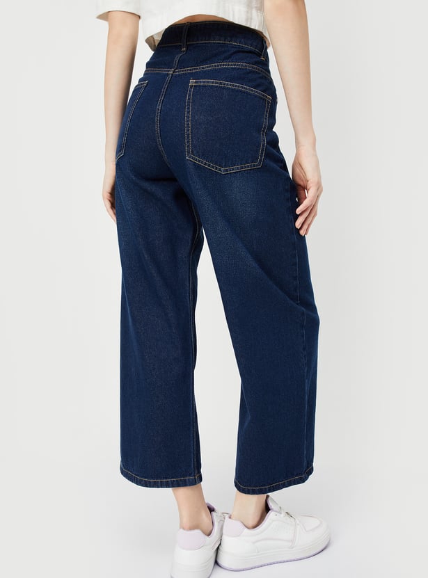 Women Straight Fit Washed Jeans