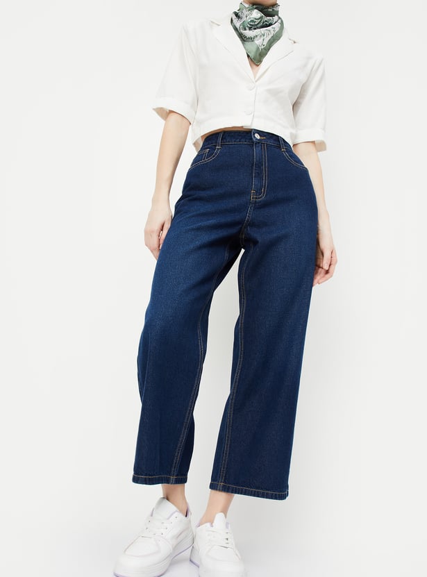 Women Straight Fit Washed Jeans