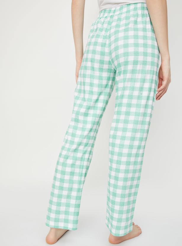 Women Gingham Checked Pyjamas