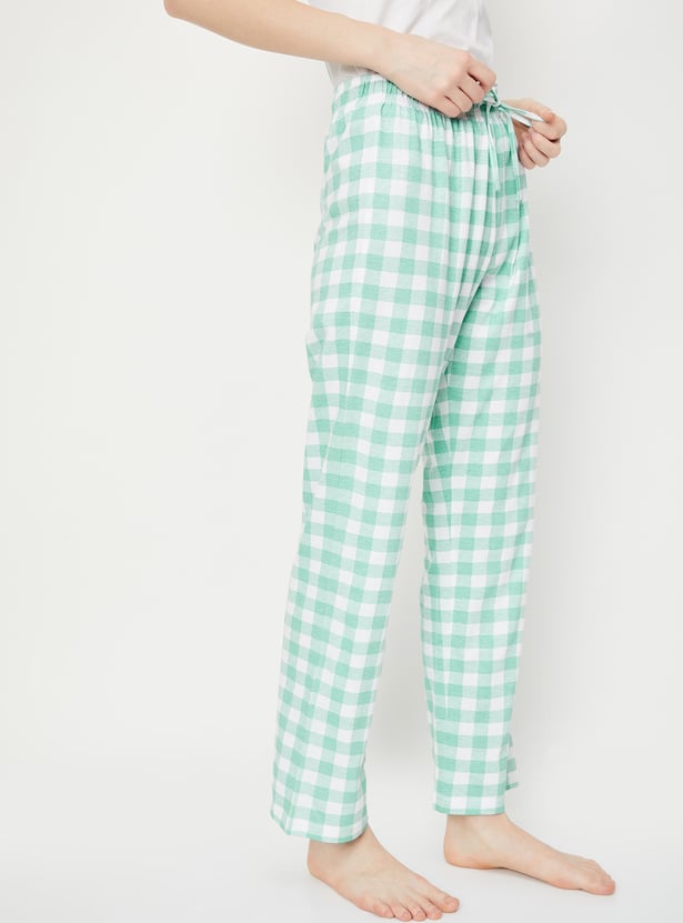 Women Gingham Checked Pyjamas