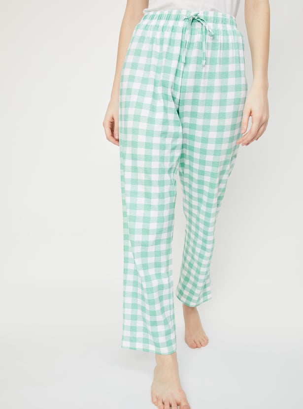 Women Gingham Checked Pyjamas