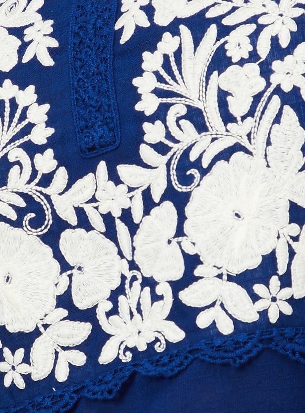 Women Embroidered Straight Kurta Set