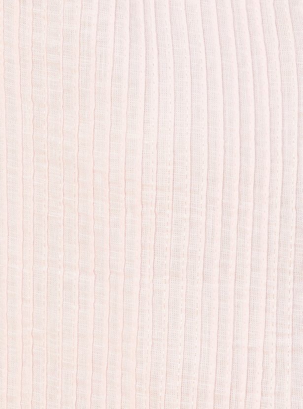 Pink - Plain Modal Silk Straight Kurta with Ajrakh Pintuck Patchwork 01