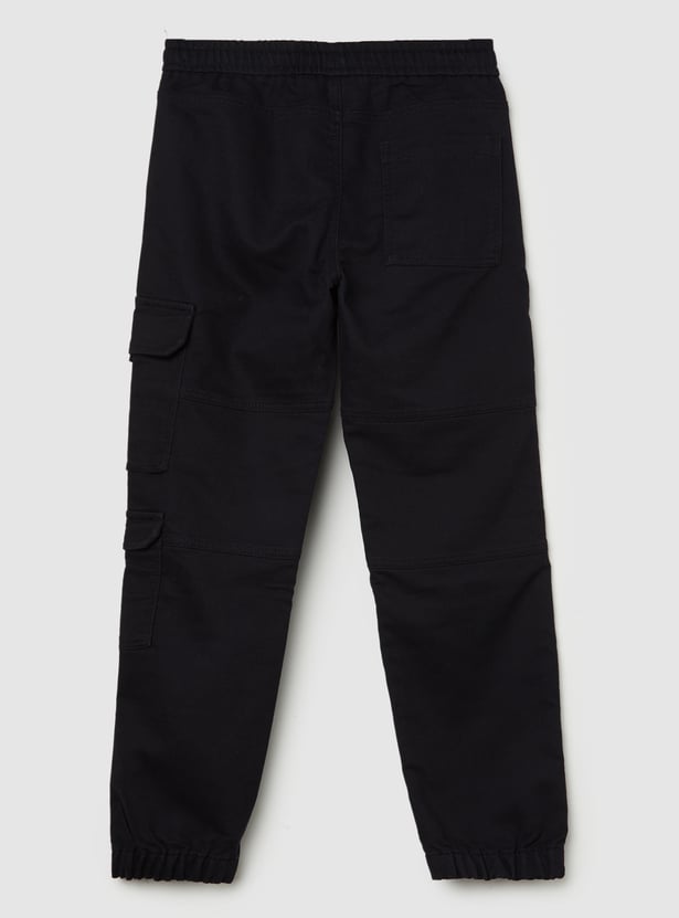 Boys Solid Cargo Joggers