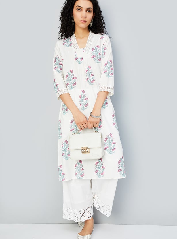 Women Floral Printed Straight Kurta