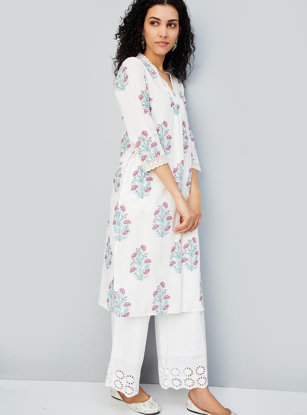 Women Floral Printed Straight Kurta