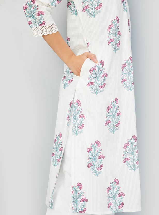 Women Floral Printed Straight Kurta