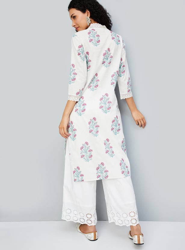 Women Floral Printed Straight Kurta