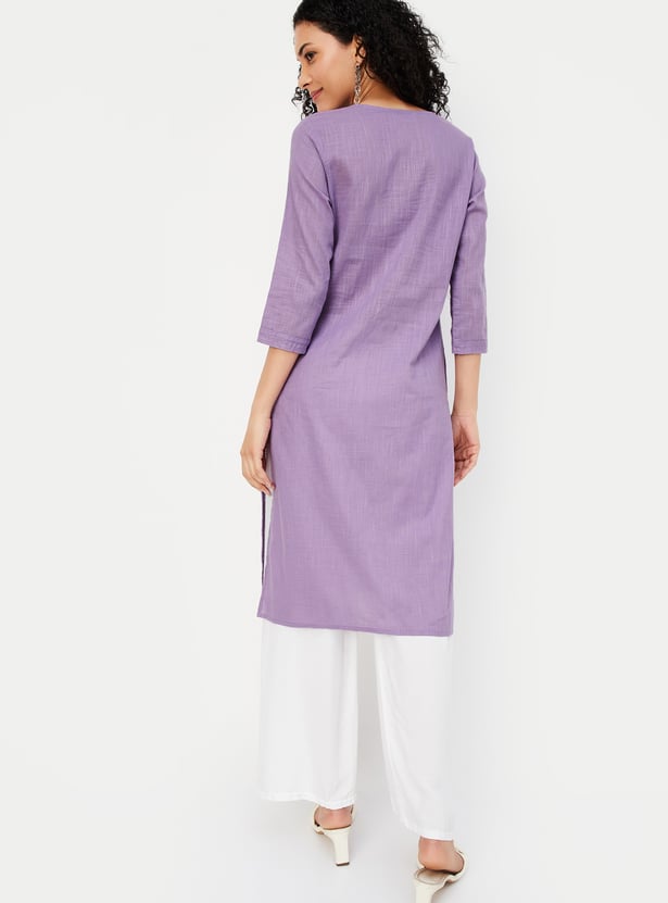 Women Pintuck Straight Kurta