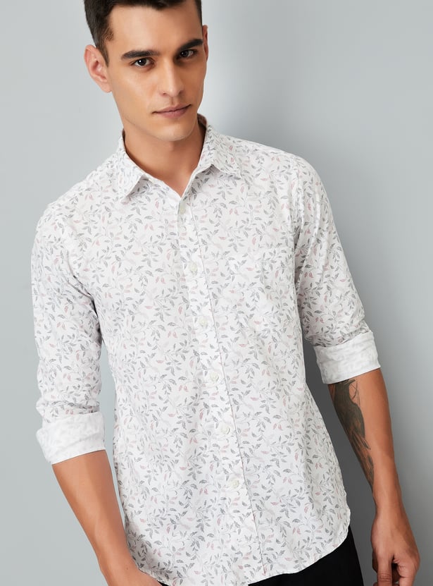 Men Slim Fit Printed Smart Casual Shirt