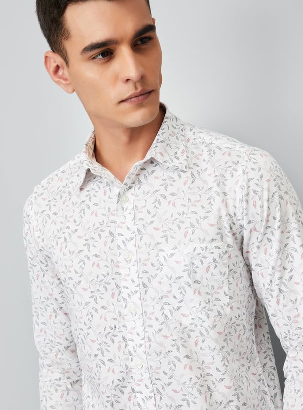 Men Slim Fit Printed Smart Casual Shirt