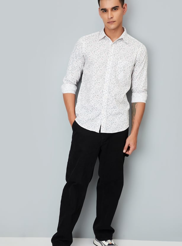 Men Slim Fit Printed Smart Casual Shirt