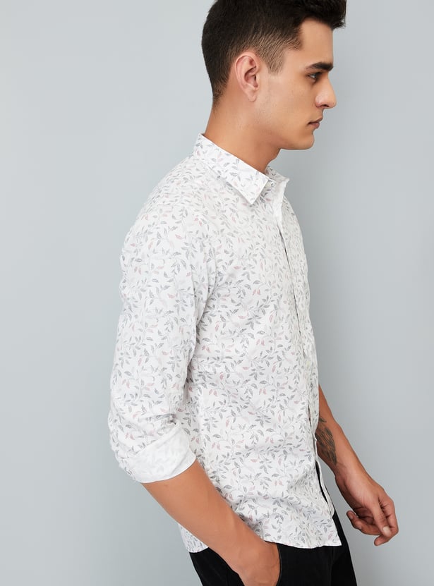 Men Slim Fit Printed Smart Casual Shirt