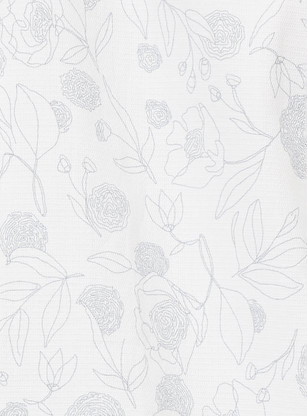 Men Floral Print Slim Fit Smart Casual Shirt