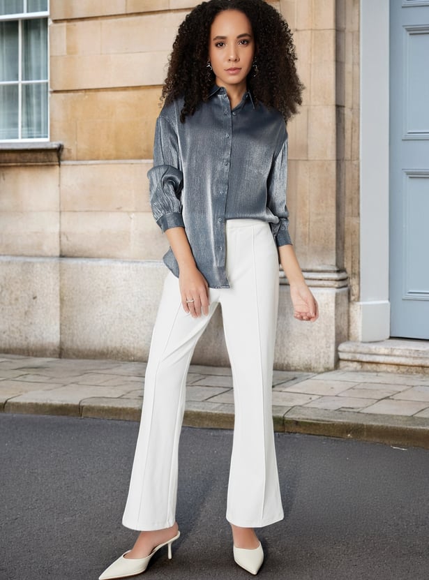 Women Shimmery Oversized Shirt