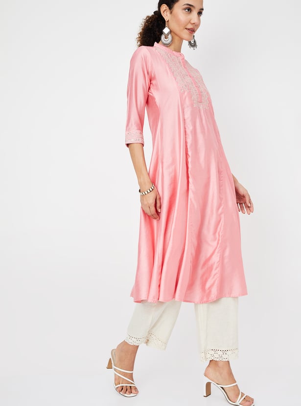 Women Embroidered A-line Kurta