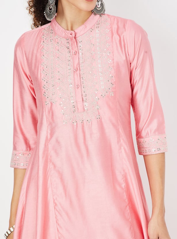 Women Embroidered A-line Kurta