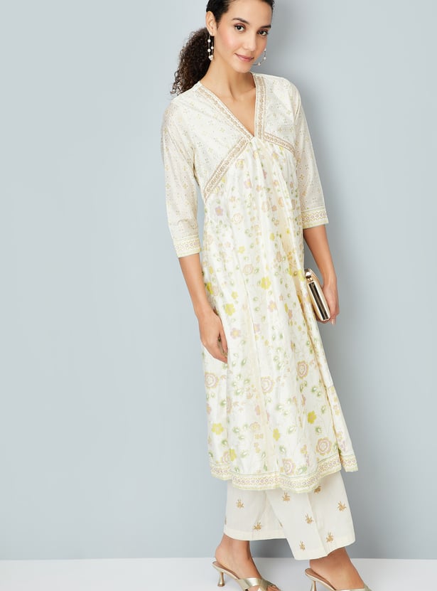 Women Floral Print Alia Cut Kurta