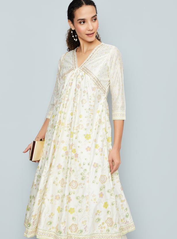 Women Floral Print Alia Cut Kurta