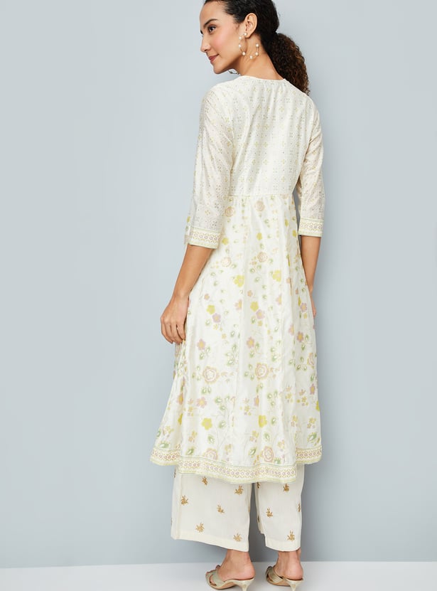 Women Floral Print Alia Cut Kurta