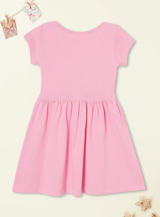 Girls Printed Fit & Flare Dress