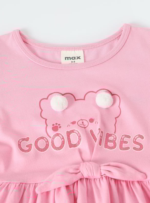 Girls Printed Fit & Flare Dress