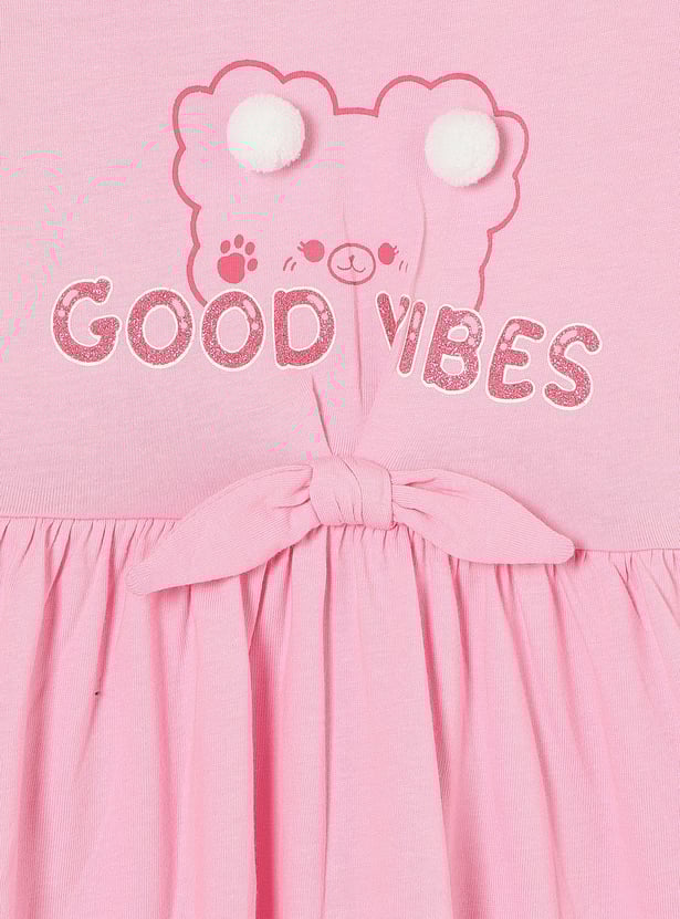 Girls Printed Fit & Flare Dress