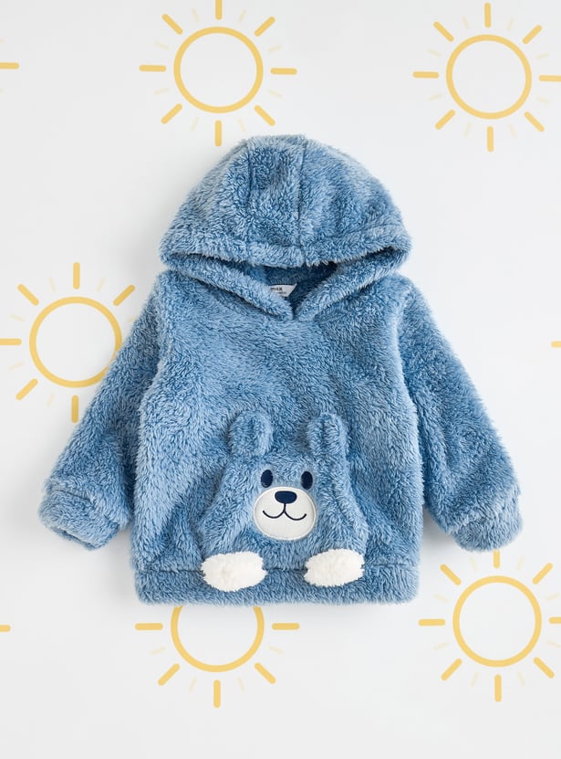 Boys Faux Fur Hooded Sleepwear Set