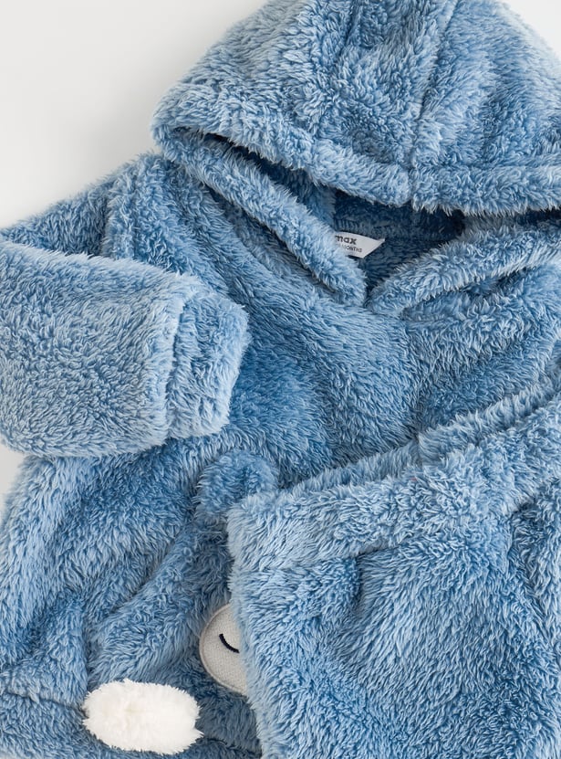 Boys Faux Fur Hooded Sleepwear Set