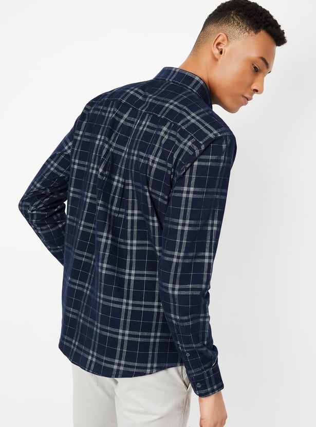 Men Checked Slim Fit Shirt