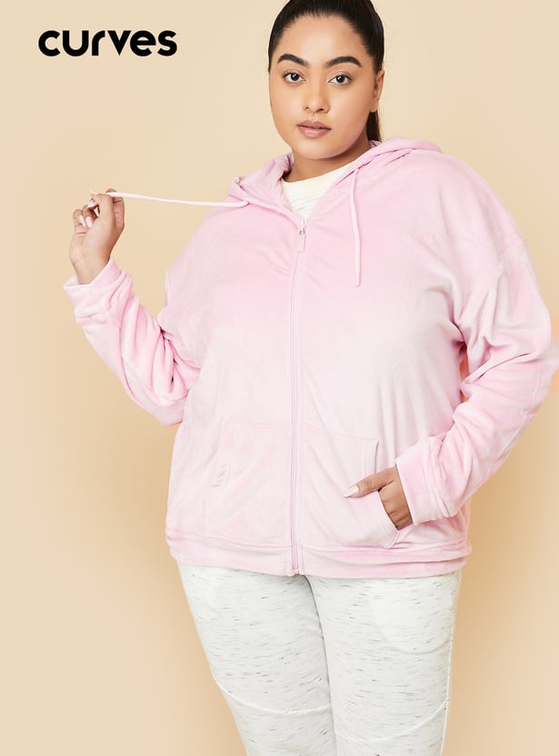 Women Solid Hooded Jacket