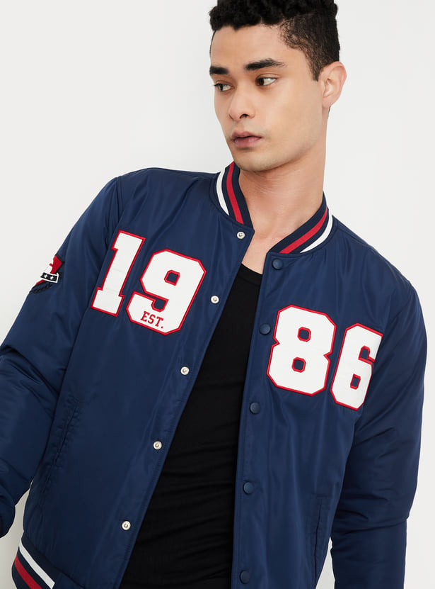 Men Embroidered Varsity Jacket