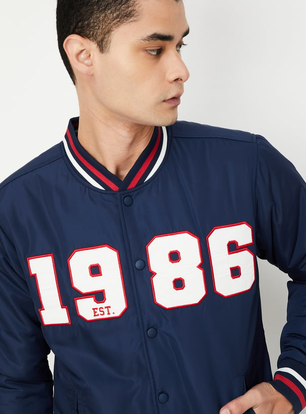 Men Embroidered Varsity Jacket