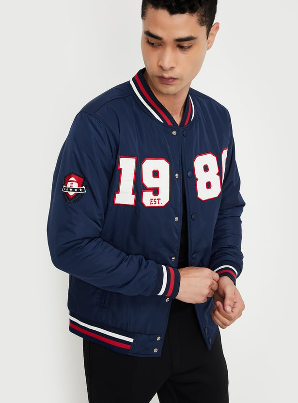 Men Embroidered Varsity Jacket