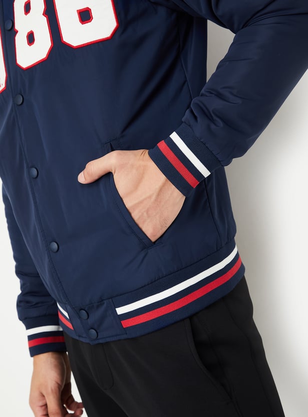 Men Embroidered Varsity Jacket