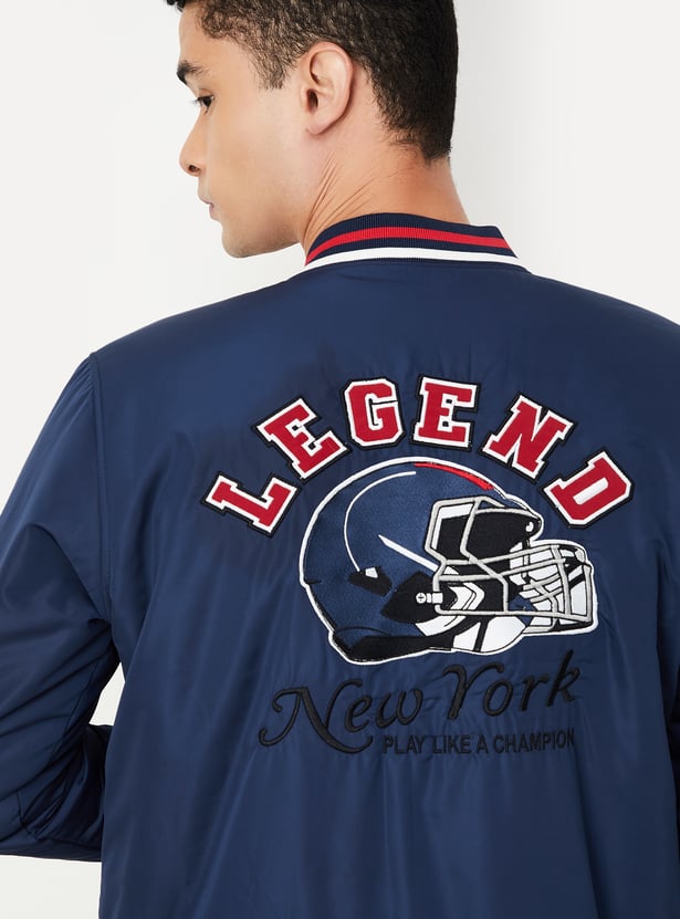 Men Embroidered Varsity Jacket