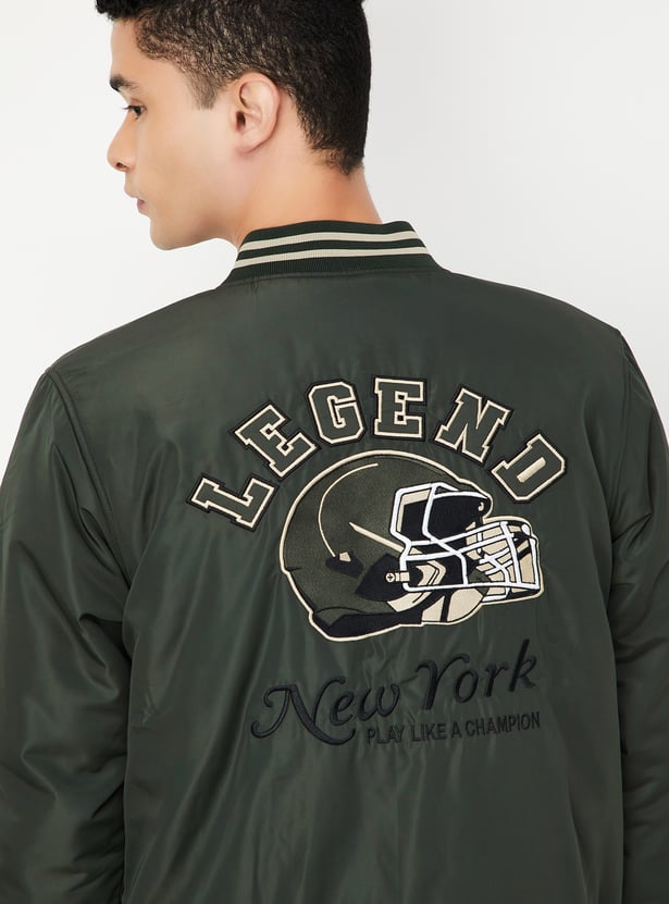 Men Embroidered Varsity Jacket