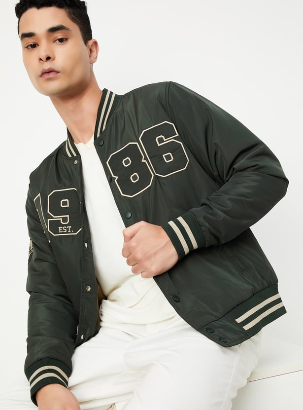 Men Embroidered Varsity Jacket