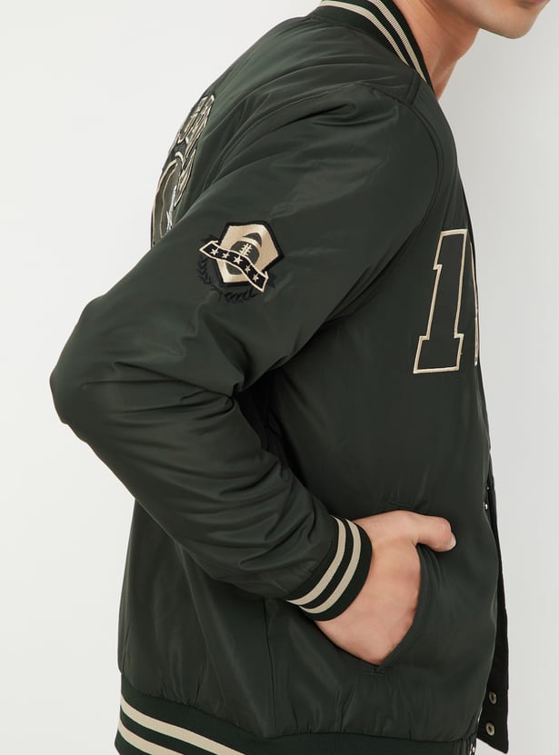 Men Embroidered Varsity Jacket