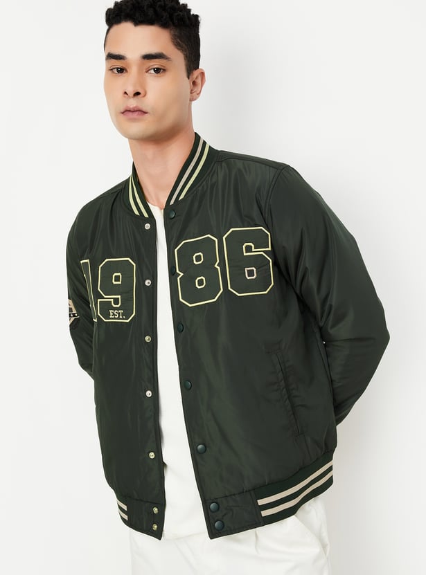 Men Embroidered Varsity Jacket