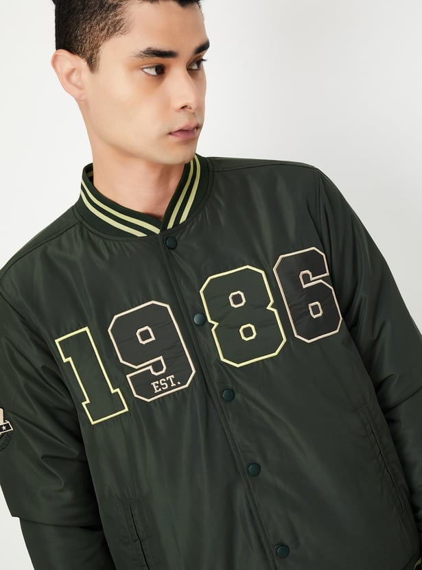 Men Embroidered Varsity Jacket