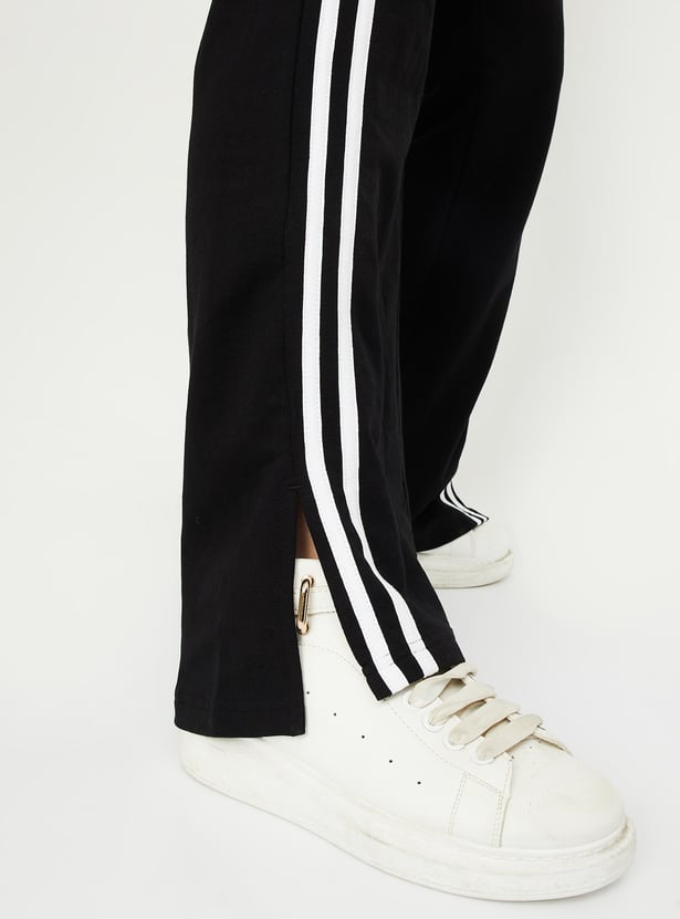 Women Striped Wide Leg Sports Track Pants