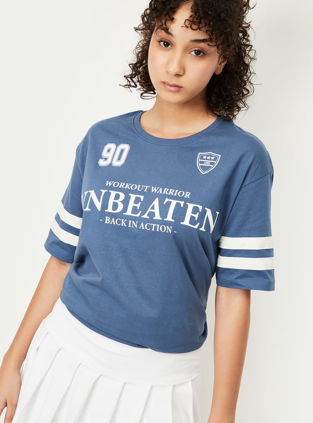 Women Printed Sports Oversized T-shirt