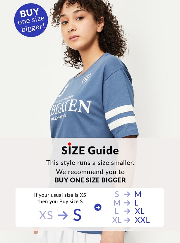 Women Printed Sports Oversized T-shirt