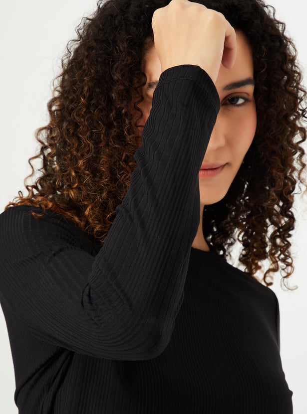 Women Rib Knit Crop Top