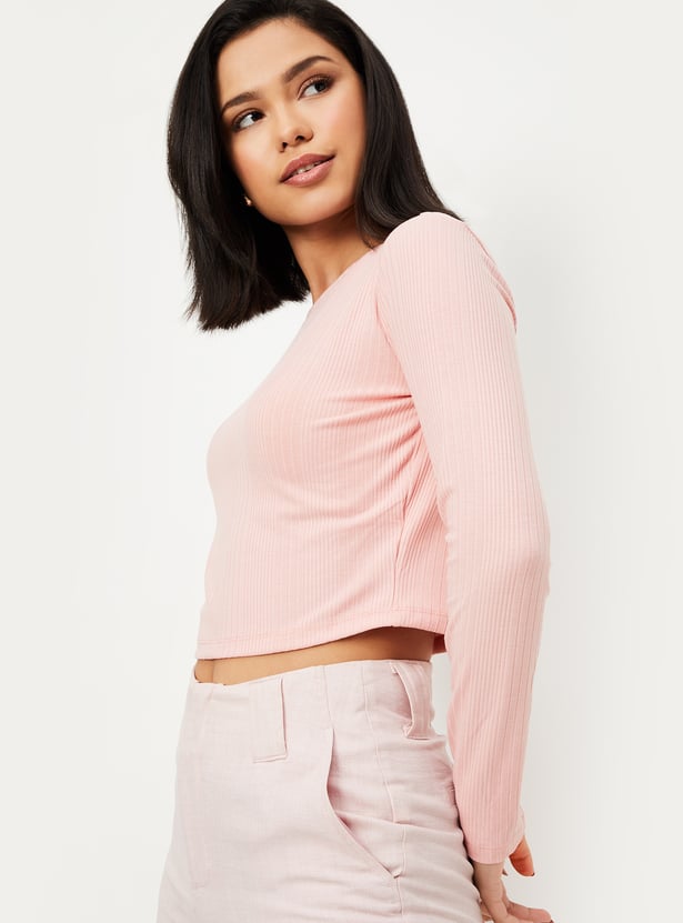 Women Rib Knit Crop Top