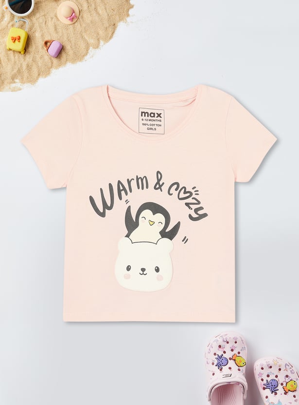 Girls Printed T-shirt - Pack of 2