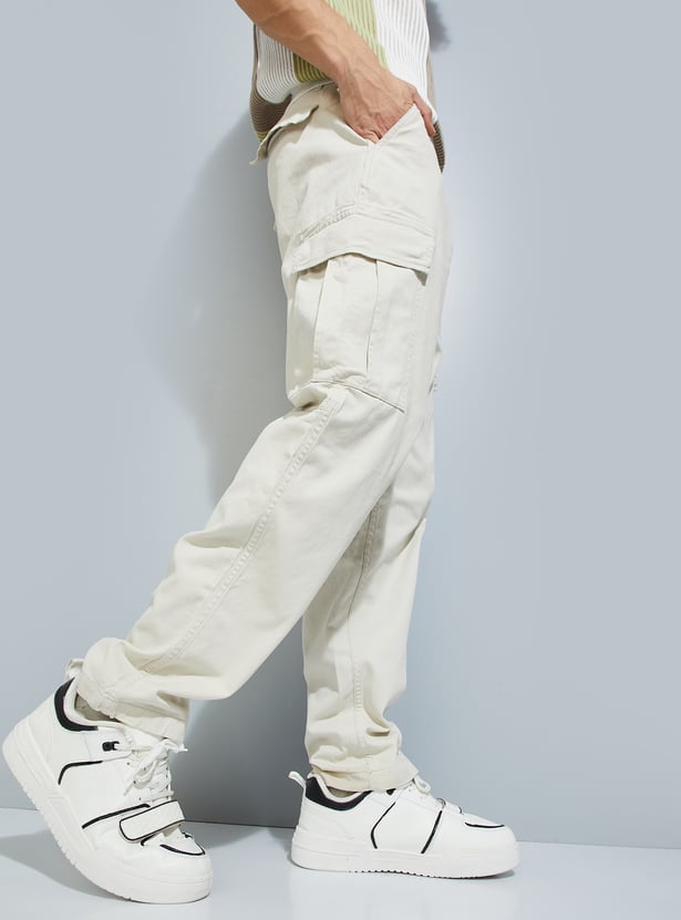 Buy URB_N Men Solid Cargos Online at just Rs. 1199.0