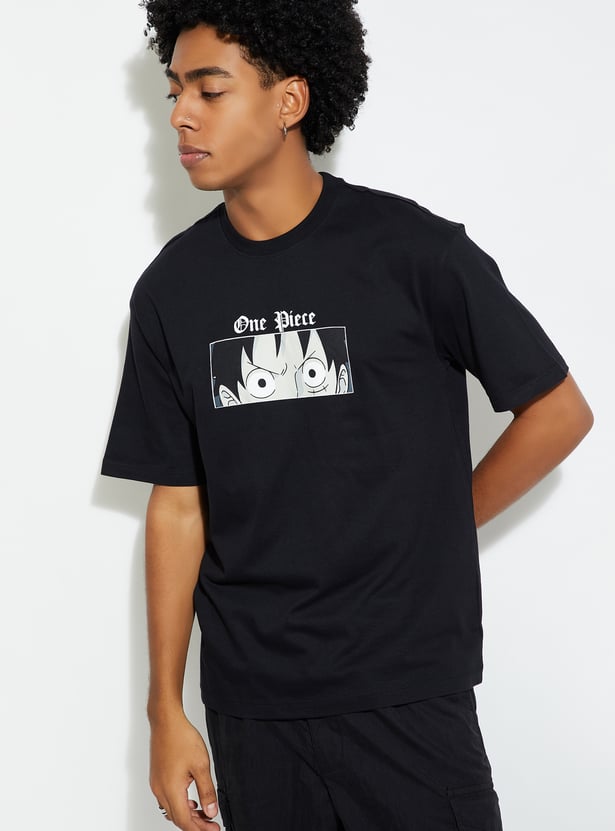URB_N Men One Piece Print Oversized T-shirt