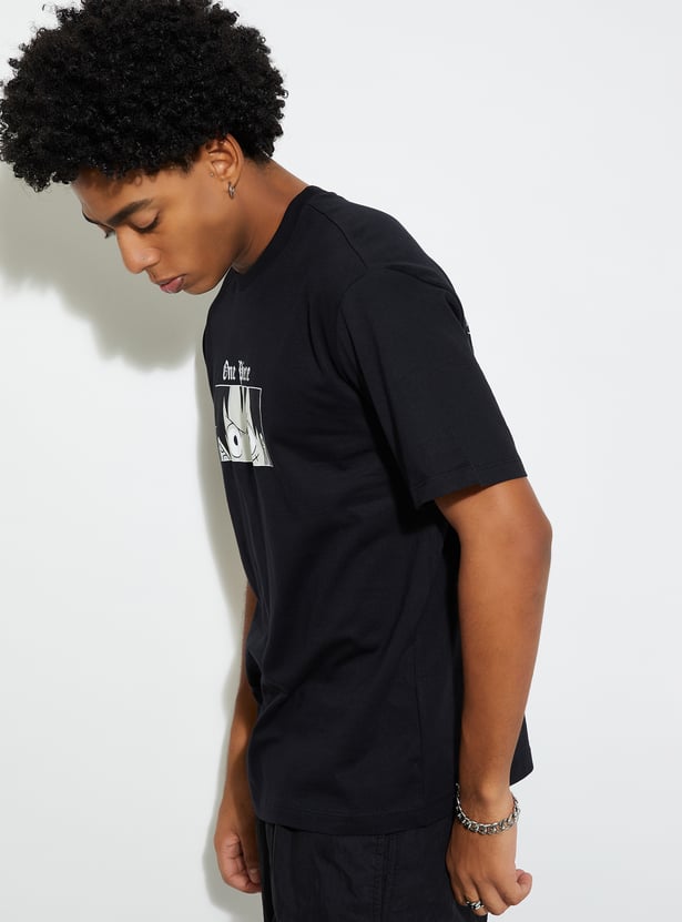 URB_N Men One Piece Print Oversized T-shirt